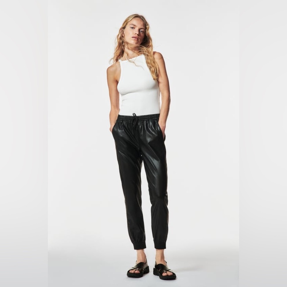 Zara Faux Leather Joggers
